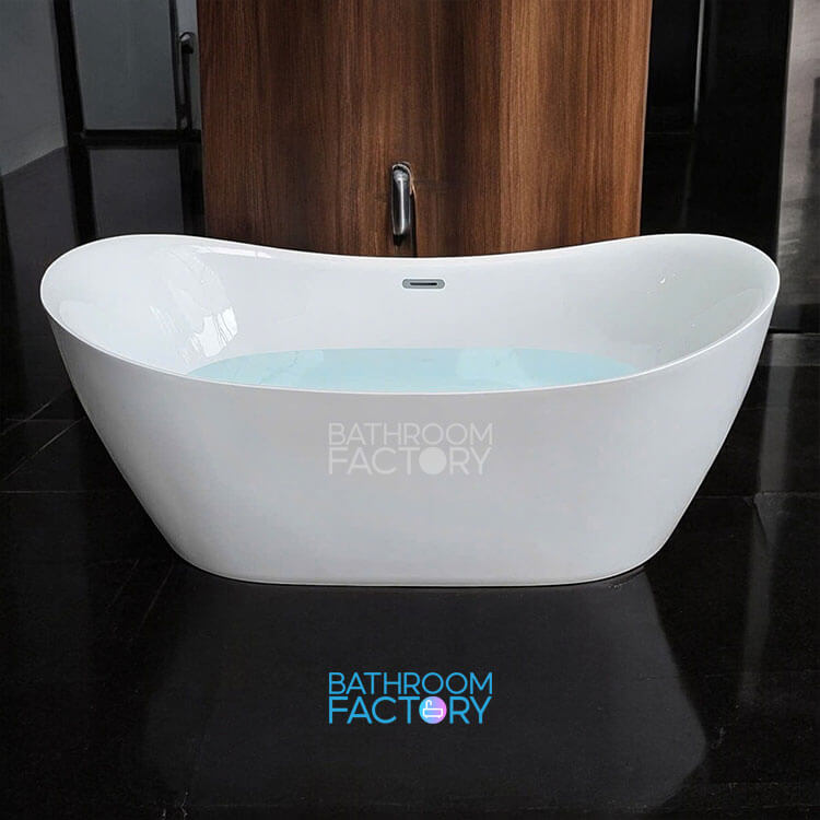 Bồn tắm acrylic hình thỏi vàng thành mỏng màu trắng mã 2403