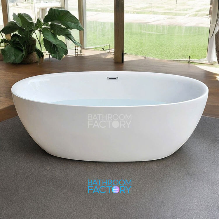 Bồn tắm acrylic trứng thành mỏng màu trắng mã 2406