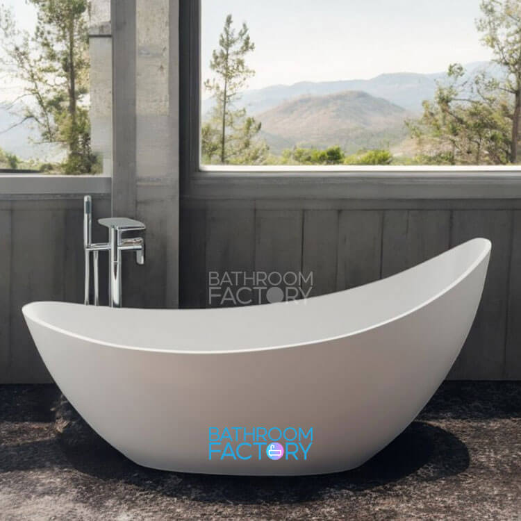 Bồn tắm acrylic thuyền thành mỏng màu trắng mã 2430