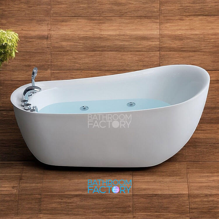 Bồn tắm acrylic oval cá heo massage màu trắng mã 2429