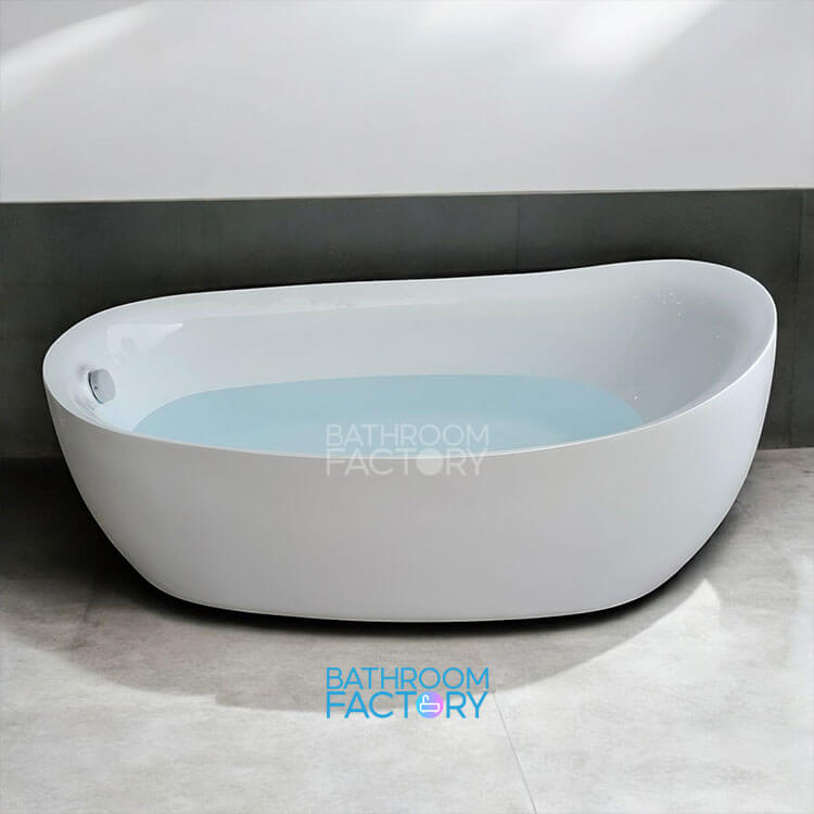 Bồn tắm acrylic cá mập thành mỏng màu trắng mã 2430