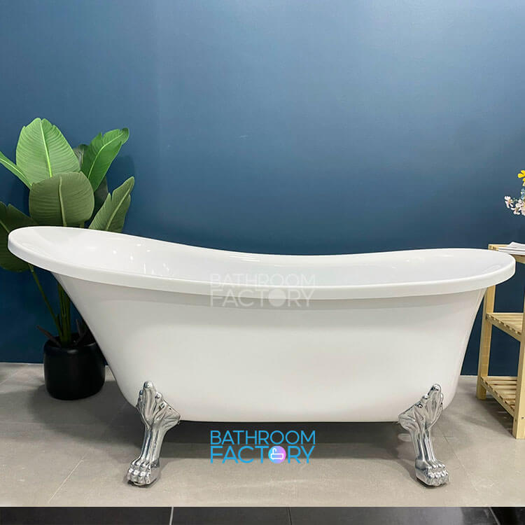 Bồn tắm acrylic chân rồng lệch màu trắng mã 2701