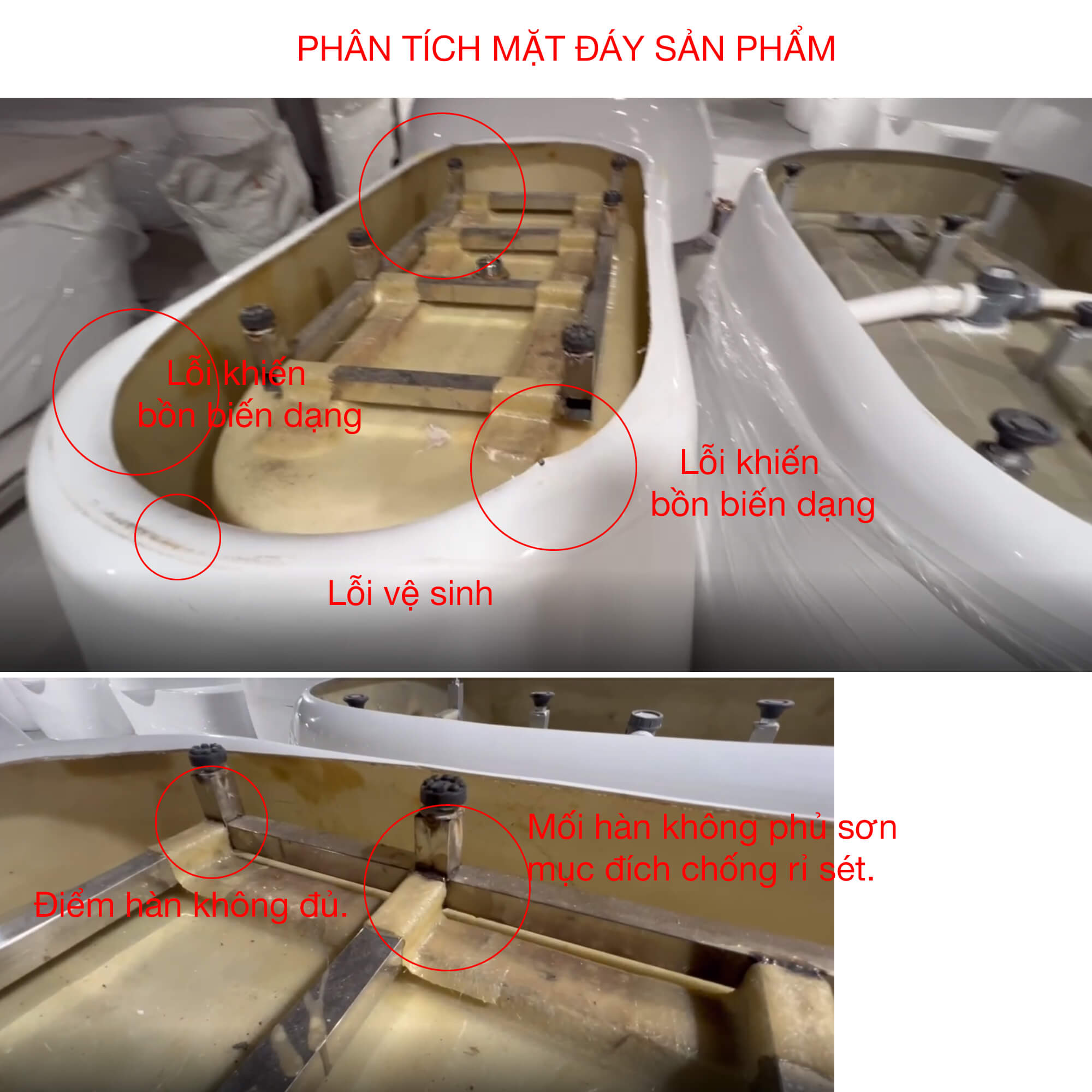 Phân tích lỗi hoàn thiện ở mặt đáy sản phẩm
