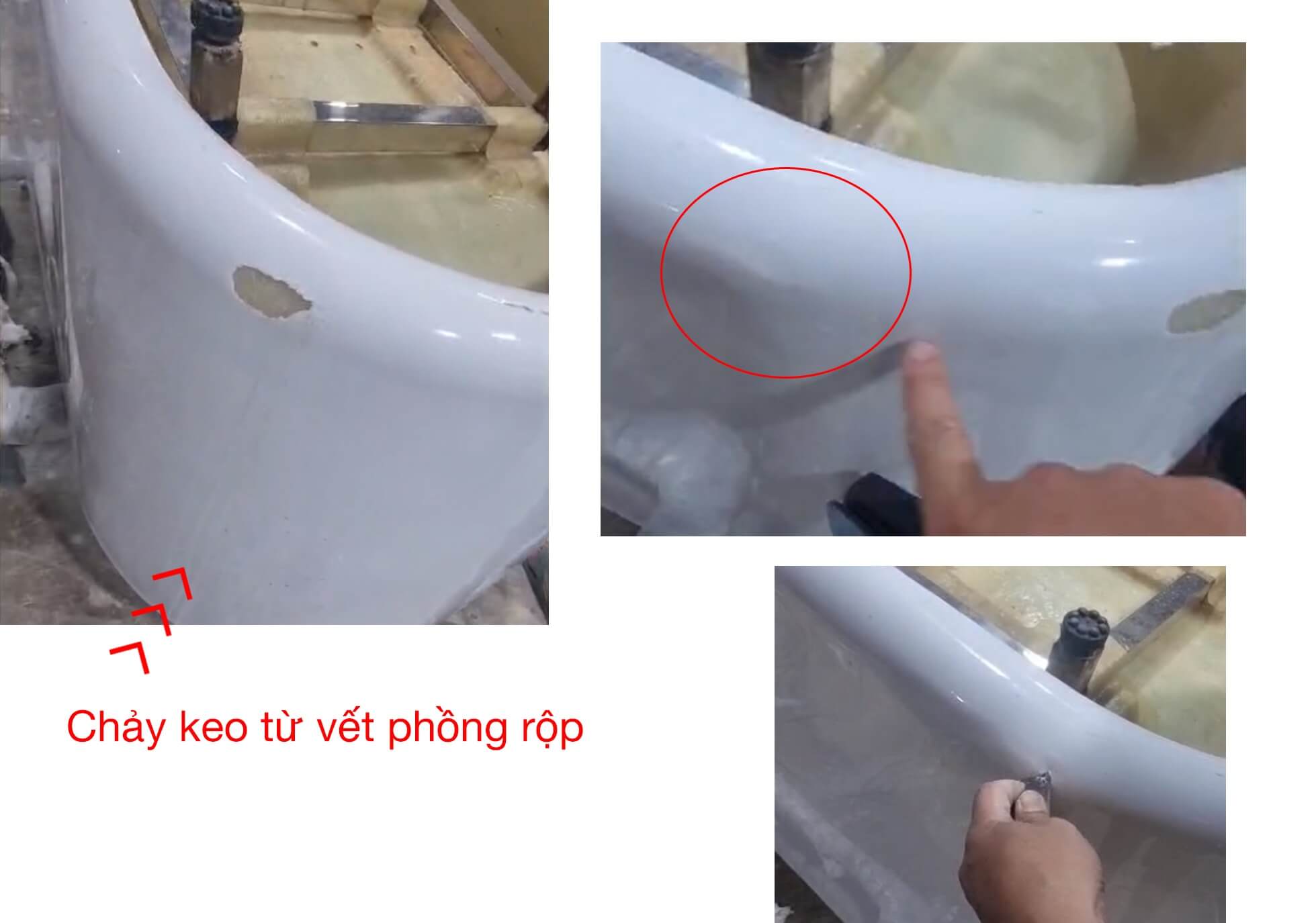 Bề mặt bồn tắm giá rẻ không đồng đều và cắt ẩu