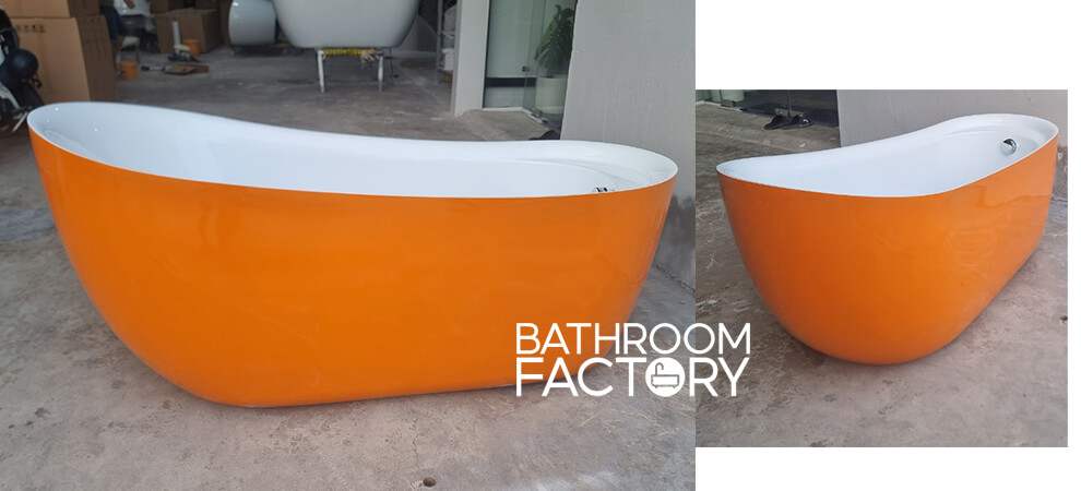 Bồn tắm cá heo acrylic cam trắng