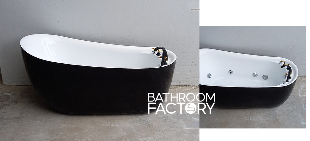 Bồn tắm cá heo acrylic đen trắng