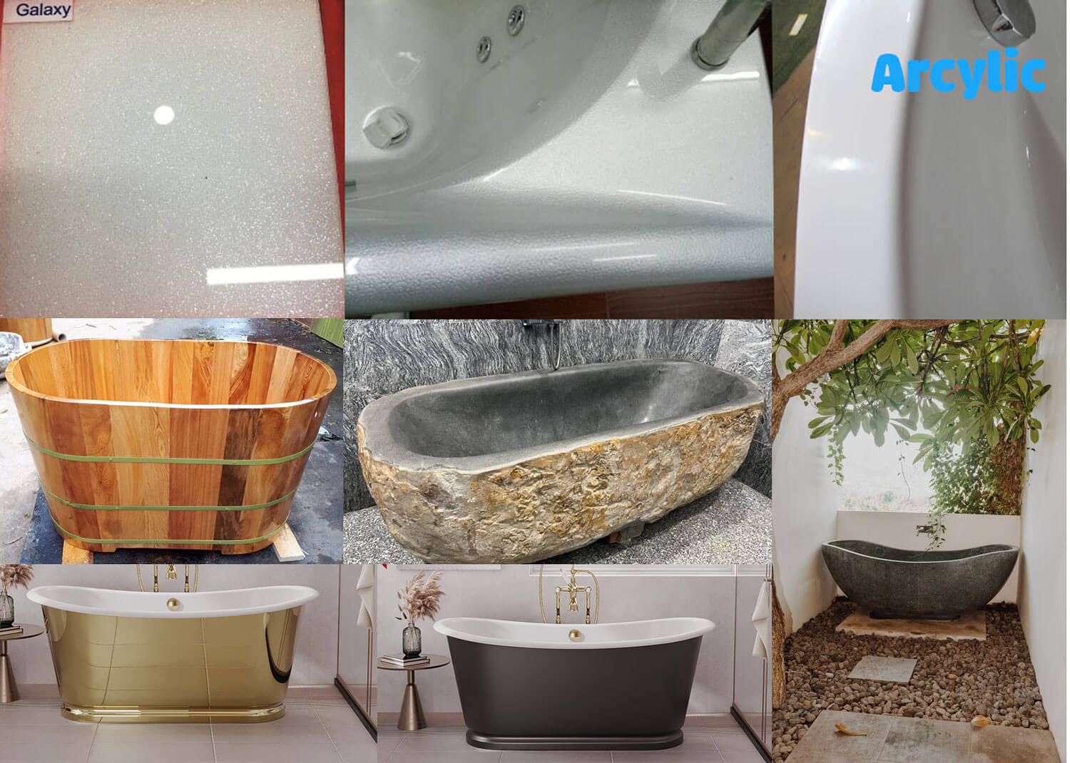 Tổng Hợp Chi Tiết Các Chất Liệu Bồn Tắm Phổ Biến Trên Thị Trường