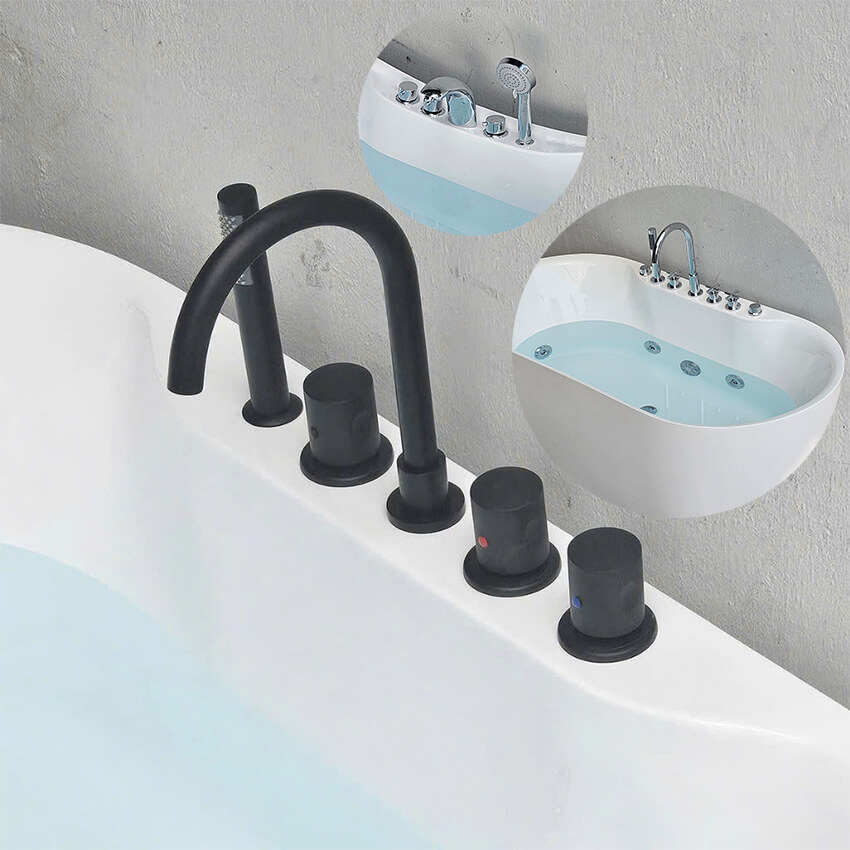 Sen tắm nóng lạnh đồng thau màu đen