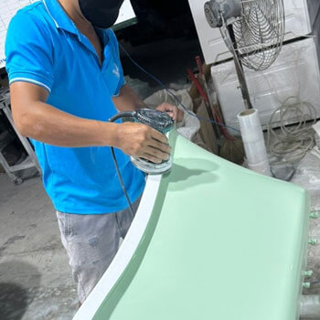 Nội thất xưởng bồn tắm acrylic – Dây chuyền ép Acrylic